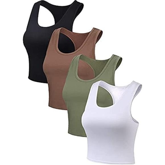 4 Pieces Basic Crop Tank Tops Sport - Picture 6 of 7
